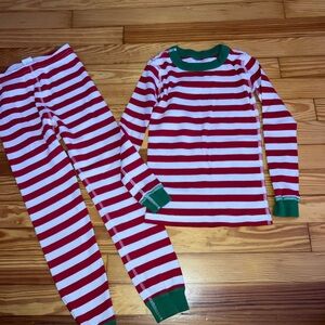 Hanna Andersson Red and White striped Christmas Pajama Set 6/7